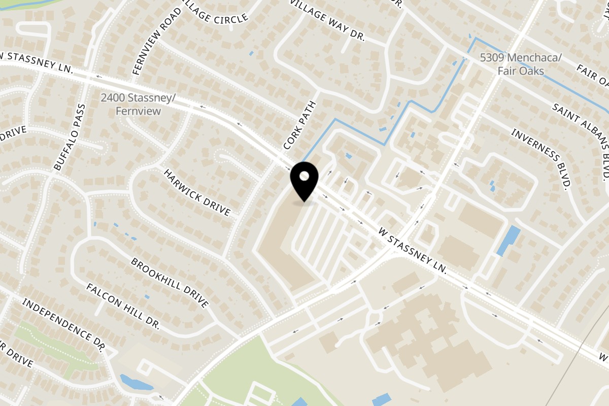 Map showing the location of The Potluck Menchaca - Austin on 5700 Menchaca Rd in Austin